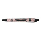 Roos Gold Glitter Crayon Aangepaste naam drukknopp Rode Inkt Pen (Bodem)