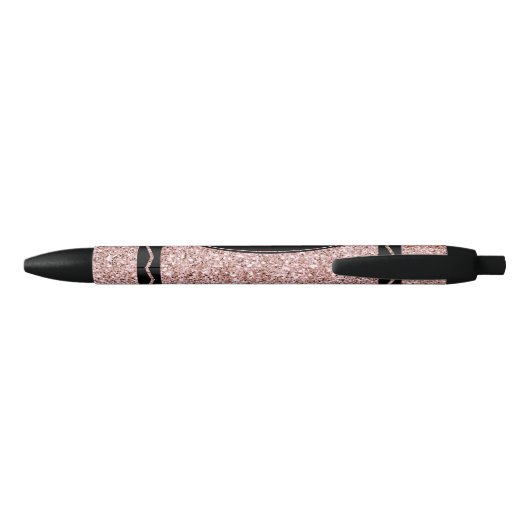 Roos Gold Glitter Crayon Aangepaste naam drukknopp Rode Inkt Pen (Achterkant)