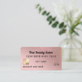 Roos Gold Glitter Credit Kaart Cadeaubon Visitekaartje (Staand voorkant)
