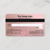 Roos Gold Glitter Credit Kaart Cadeaubon Visitekaartje (Achterkant)