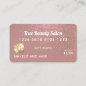 Roos Gold Glitter Credit Kaart Cadeaubon Visitekaartje (Voorkant)