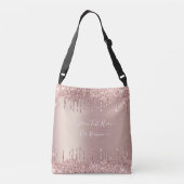 Roos Gold Glitter Crossbody Bag met aangepaste tek Tas (Achterkant)