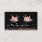 Roos Gold Glitter Crown Eyelash Diva Lashes Salon Visitekaartje (Voorkant)