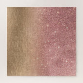 Roos Gold Glitter Crumged Foil Ombre Gradient Legpuzzel (Horizontaal)