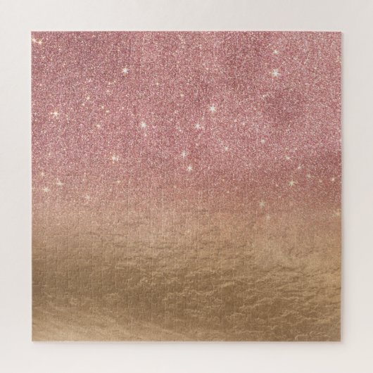 Roos Gold Glitter Crumged Foil Ombre Gradient Legpuzzel (Verticaal)