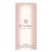 Roos Gold Glitter Cupcake Bakery Pastry Chef Menu (Achterkant)