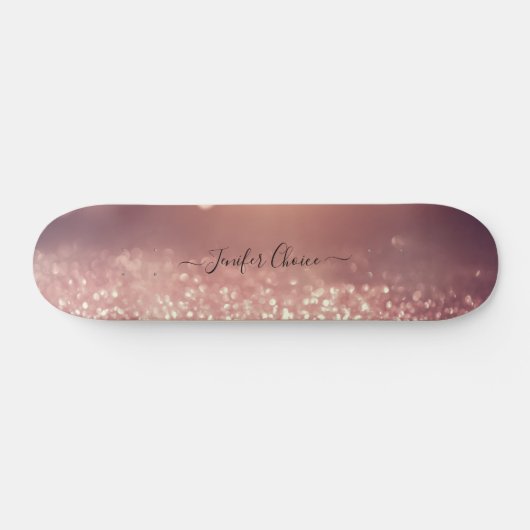 ROOS GOLD Glitter Custom Name Skateboard (Horizontaal)