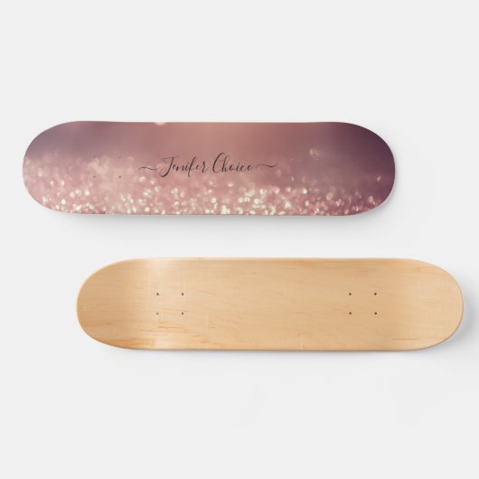 ROOS GOLD Glitter Custom Name Skateboard (Horizontaal)