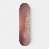 ROOS GOLD Glitter Custom Name Skateboard (Voorkant)