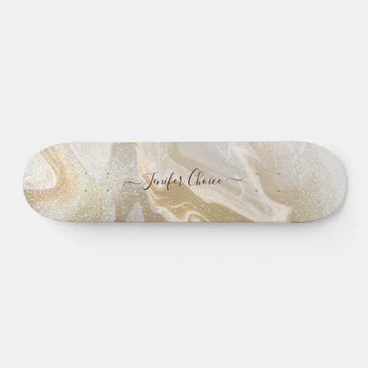 ROOS GOLD Glitter Custom Name Skateboard (Horizontaal)