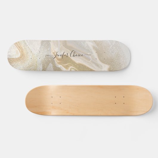 ROOS GOLD Glitter Custom Name Skateboard (Horizontaal)