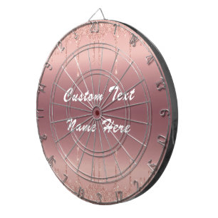 Roos Gold Glitter Custom Text Dart Board Uw Gift Dartbord