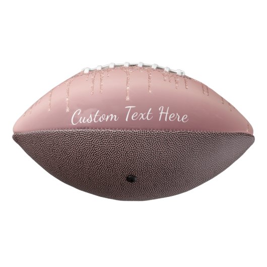 Roos Gold Glitter Custom Text Football Uw Ontwerp (Gedraaid 270)