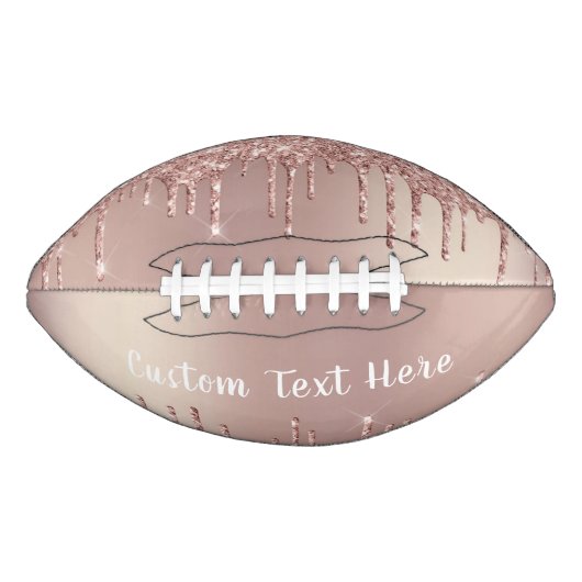 Roos Gold Glitter Custom Text Gift Football (Voorkant)