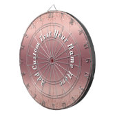 Roos Gold Glitter Custom Text Jouw naam Dart Board Dartbord (Voorkant Rechts)
