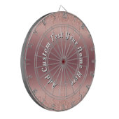 Roos Gold Glitter Custom Text Jouw naam Dart Board Dartbord (Voorkant Links)