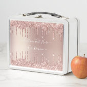 Roos Gold Glitter Custom Text Metal Lunch Box (In situ)