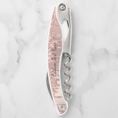 Roos Gold Glitter Custom Text Ober's Kurkentrekker (Achterkant)