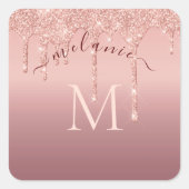 Roos Gold Glitter Custom Uw Letter Naam Sticker (Voorkant)