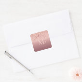 Roos Gold Glitter Custom Uw Letter Naam Sticker (Envelop)