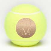 Roos Gold Glitter Custom Uw Letter Tennisballen (Achterkant)
