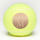 Roos Gold Glitter Custom Uw Letter Tennisballen (Voorkant)