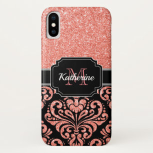 Roos Gold Glitter Damask Case-Mate iPhone Case