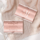 Roos Gold Glitter Damask die het goed doet Informatiekaartje