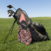 Roos Gold Glitter Damask Golfhanddoek (Groen)