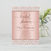 Roos Gold Glitter Damask Vrijgezellenfeest Kaart (Staand voorkant)