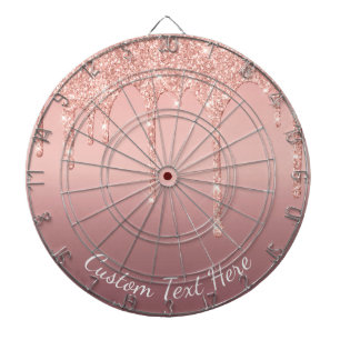 Roos Gold Glitter Dart Board met aangepaste tekst Dartbord