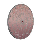 Roos Gold Glitter Dart Board met aangepaste tekst Dartbord (Voorkant Links)