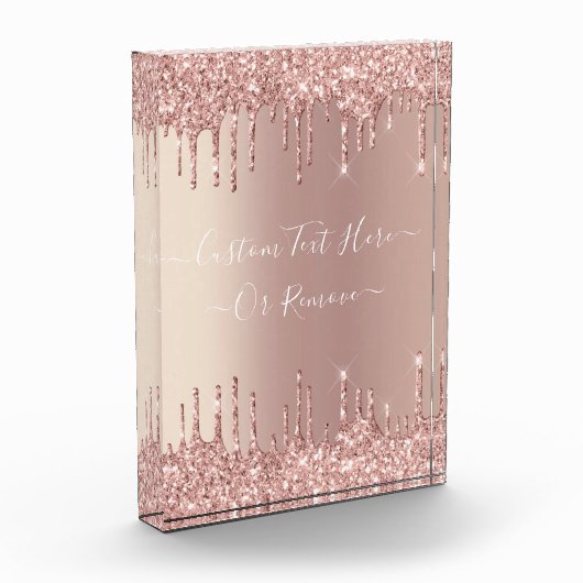 Roos Gold Glitter Desk Accessoires en aangepaste t Fotoblokken (Links)