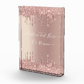 Roos Gold Glitter Desk Accessoires en aangepaste t Fotoblokken (Rechts)