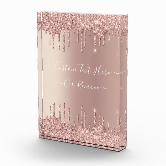 Roos Gold Glitter Desk Accessoires en aangepaste t Fotoblokken (Rechts)