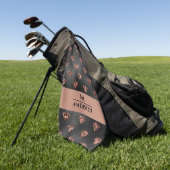 Roos Gold Glitter Diamonds op zwart monogram Golfhanddoek (Groen)