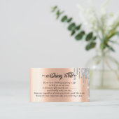 Roos Gold Glitter die goed wil wedden Informatiekaartje (Staand voorkant)