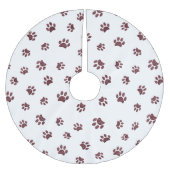 Roos Gold Glitter Dog Cat Paw Drukt kerstmis af Kerstboom Rok (Voorkant)