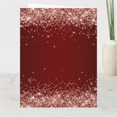 Roos Gold Glitter Donkerrood Ombre Happy Jubileum Kaart (Achterkant)