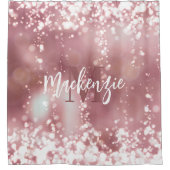 Roos Gold Glitter Douchegordijn (Voorkant)