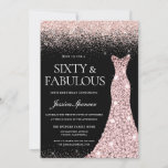 Roos Gold Glitter Dress Fabulous 60th Birthday Kaart<br><div class="desc">Roos Gold Glitter Dress Fabulous 60th Birthday Party Invitation Variations to the uitnodiging and matching items in onze winkel</div>