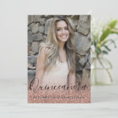 Roos Gold Glitter Dress Foto QUINCEAÑERA Birthday Kaart (Staand voorkant)