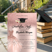 Roos Gold Glitter Dress Gradup Afstuderen Kaart