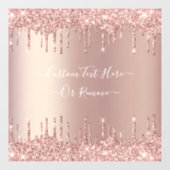 Roos Gold Glitter Drift Aangepaste tekstvensterkla Raamsticker (Vel)
