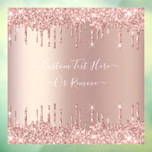 Roos Gold Glitter Drift Aangepaste tekstvensterkla Raamsticker (Vel 3)