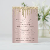 Roos Gold Glitter Drift Birthday Part Sweet Kaart (Staand voorkant)