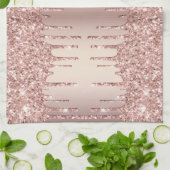 Roos Gold Glitter Drift keukenhanddoek (Gevouwen)