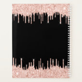 Roos Gold Glitter Drift Monogram Beauty Salon Planner (Achterkant)