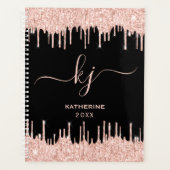Roos Gold Glitter Drift Monogram Beauty Salon Planner (Voorkant)