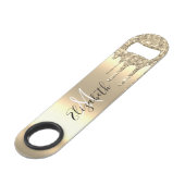Roos Gold Glitter Drift Monogram stijlvol metaal Speed Flessenopener (Achterkant Gekanteld)